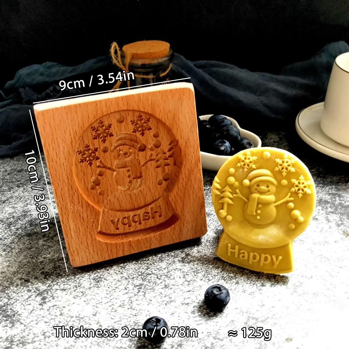 Christmas 3D Engraved Wooden Cookie Mold