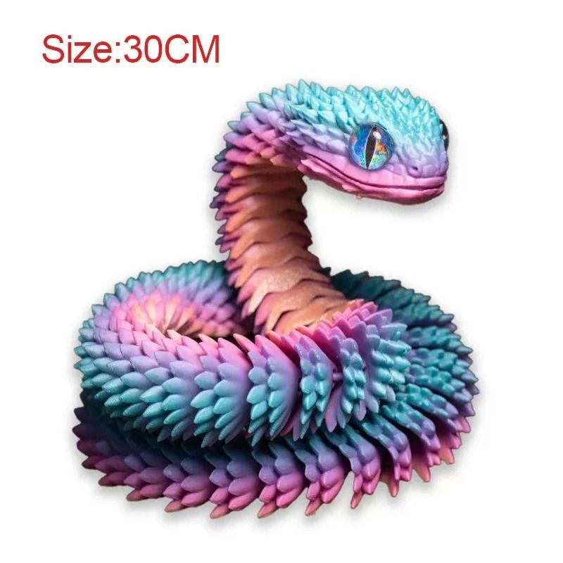 3D Printed Snake Movable Joint Fidget Toy Figurine
