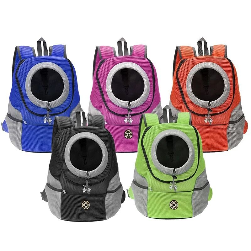 Double Shoulder Portable Outdoor Pet Carrier Bag for Dogs with Breathable Mesh