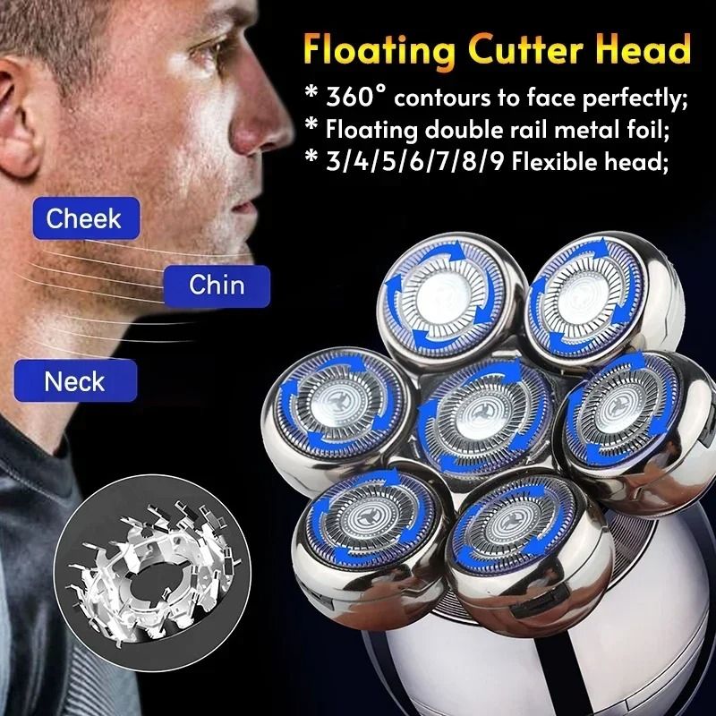 Universal Replacement Shaver & Grooming Heads – 3D to 9D Floating Cutters