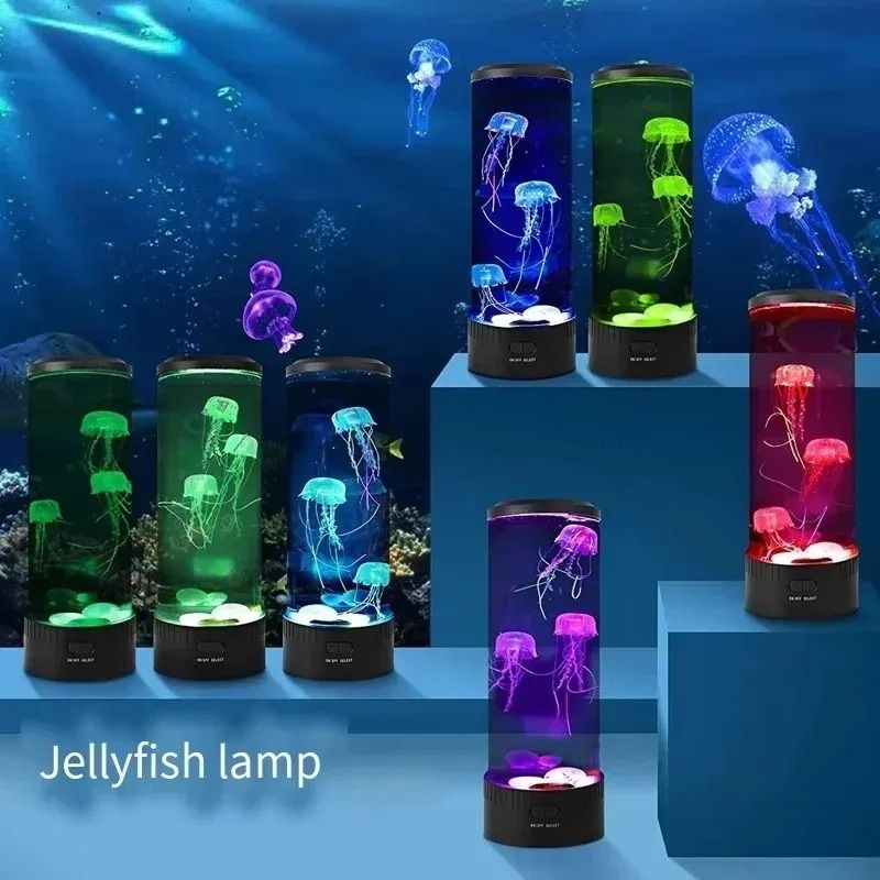Simulated Jellyfish LED Aquarium Night Light for Bedroom Home Decor and Relaxation Ambiance