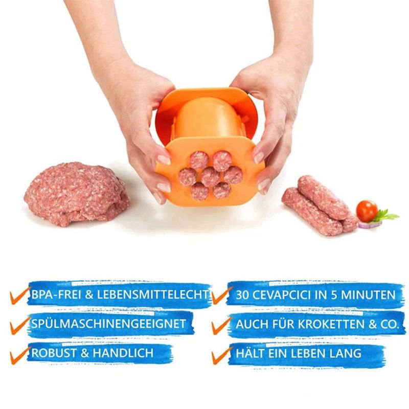 Multi-Press Kitchen Sausage Maker & Meat Strip Squeezer Tool