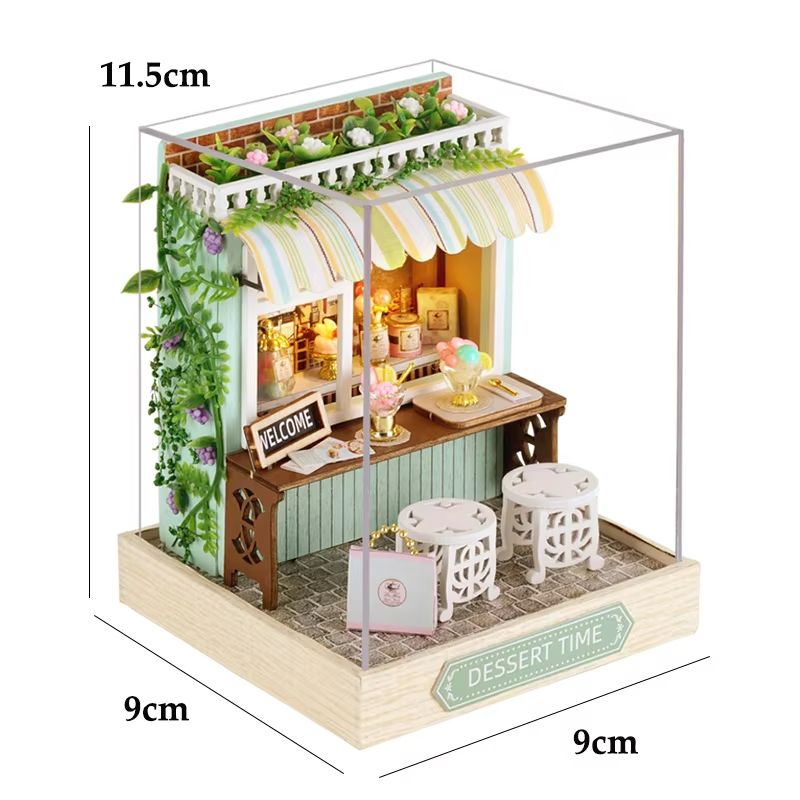 CozyDream DIY Miniature Dollhouse Kit with Furniture & Lights – 3D Wooden Puzzle Home