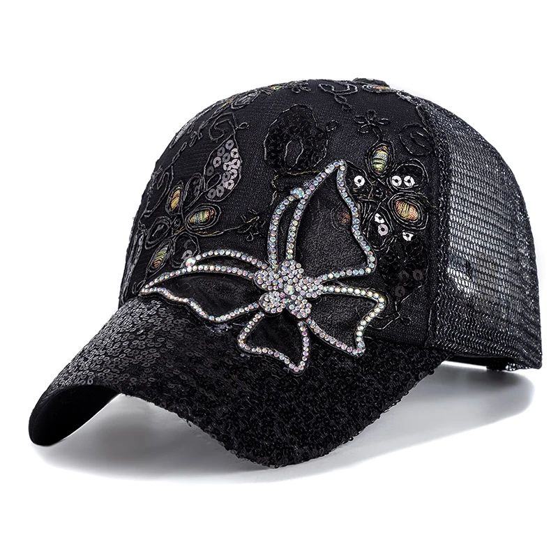 Butterfly Flower Pendant Baseball Cap – Adjustable Women's Streetwear Summer Trucker Hat