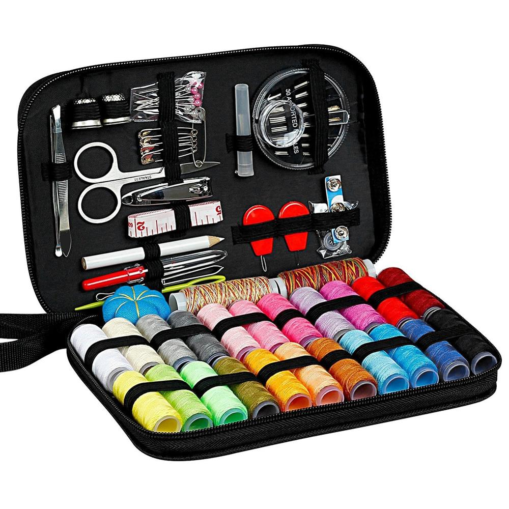 DIY Multi-Function Sewing Box Set, Complete Kit for Hand Stitching, Quilting & Embroidery