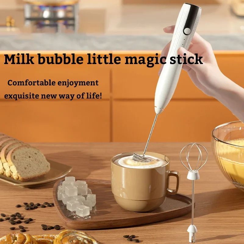 Electric Milk Frother USB Rechargeable Foam Maker Mixer for Coffee Cream and Cappuccino