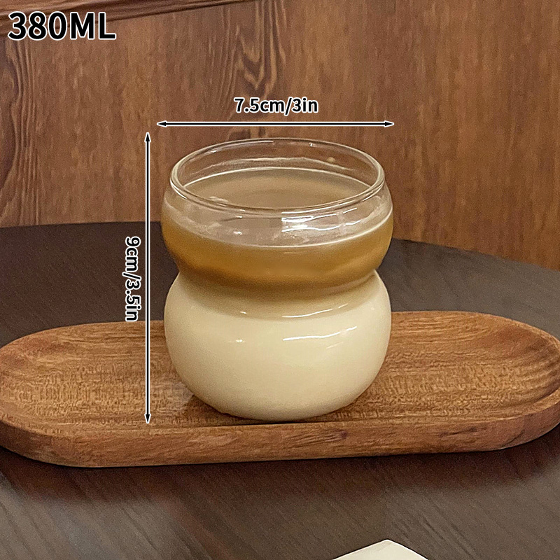 Creative Wave Shape Iced Coffee Tumbler Cup, Transparent Drinking Glass, Ripple Water Juice Milk Tea Mug