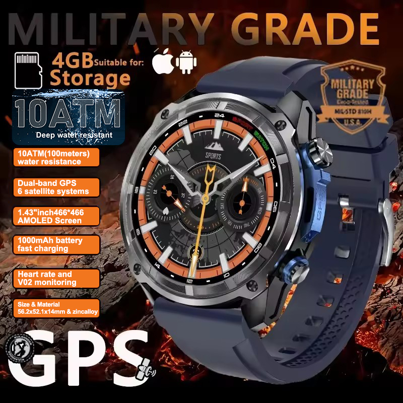 Pro GPS Smart Watch with Offline Maps, Waterproof & Battery