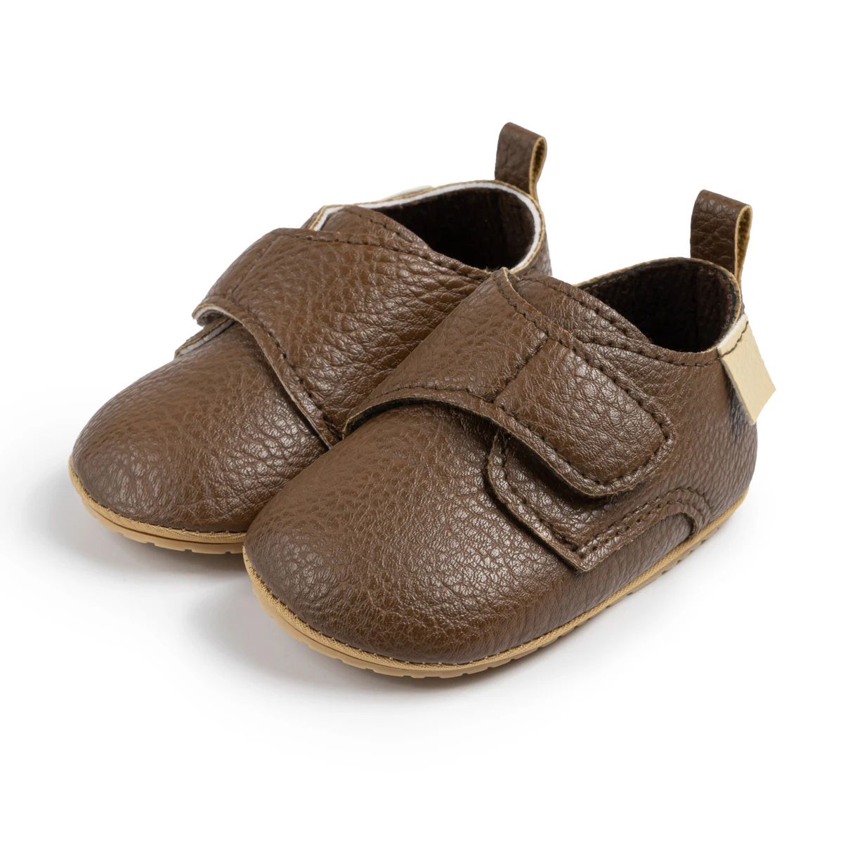 Retro Soft Leather Baby First Walker Shoes with Non-Slip Sole