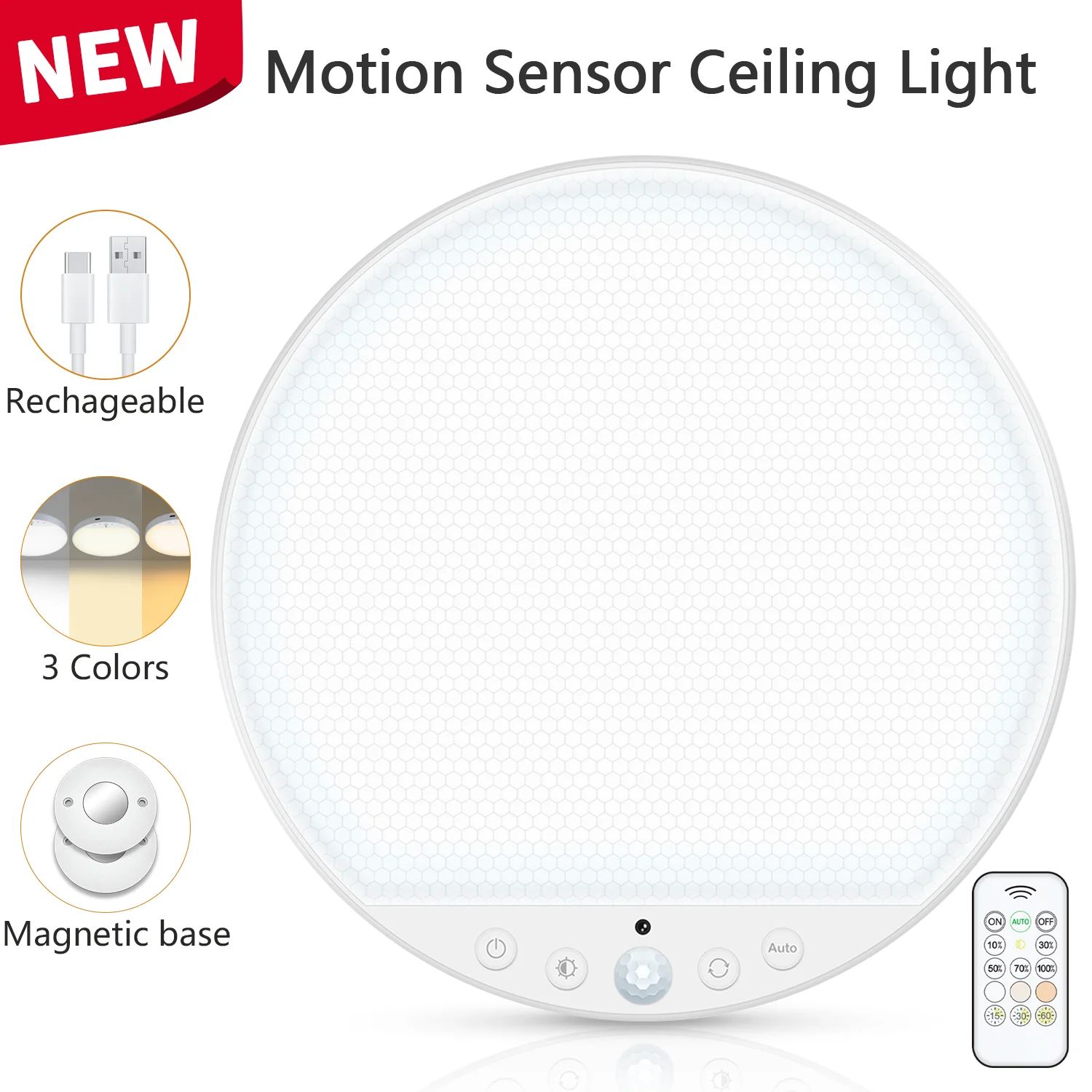 Rechargeable Motion Sensor Ceiling Light