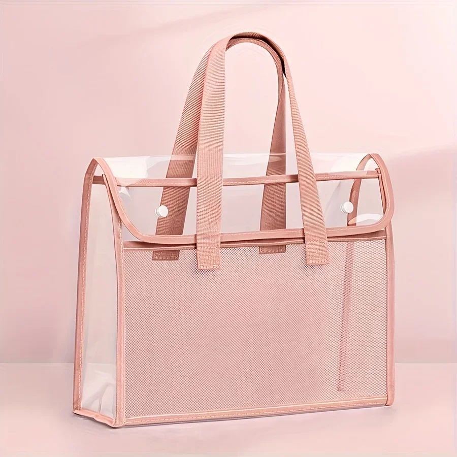 Expandable Waterproof Document Folder with Large Capacity Transparent File Bag