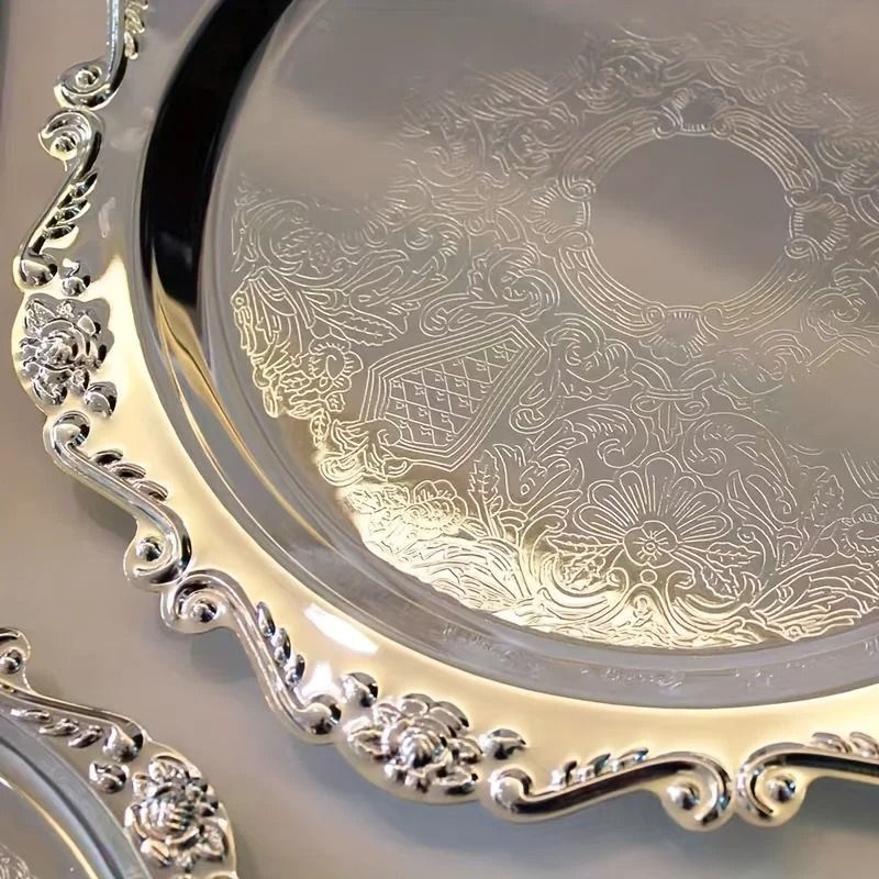 Retro Light Luxury Style Metal Jewelry Tray
