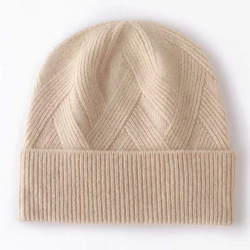 100% Pure Cashmere Knitted Women's Winter Hat Soft Warm Fashion Cap