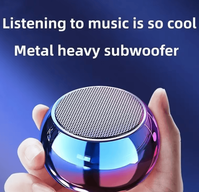 M3 Small Portable Bluetooth Speaker – Wireless Subwoofer with Heavy Metal Gun Design for Outdoor Activities
