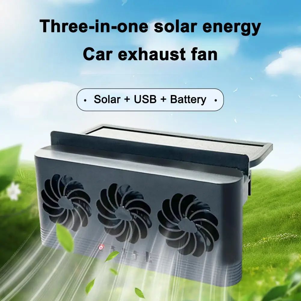 Solar Car Exhaust Fan Window Mount Car Ventilation Fan for Fresh, Cooler Parking