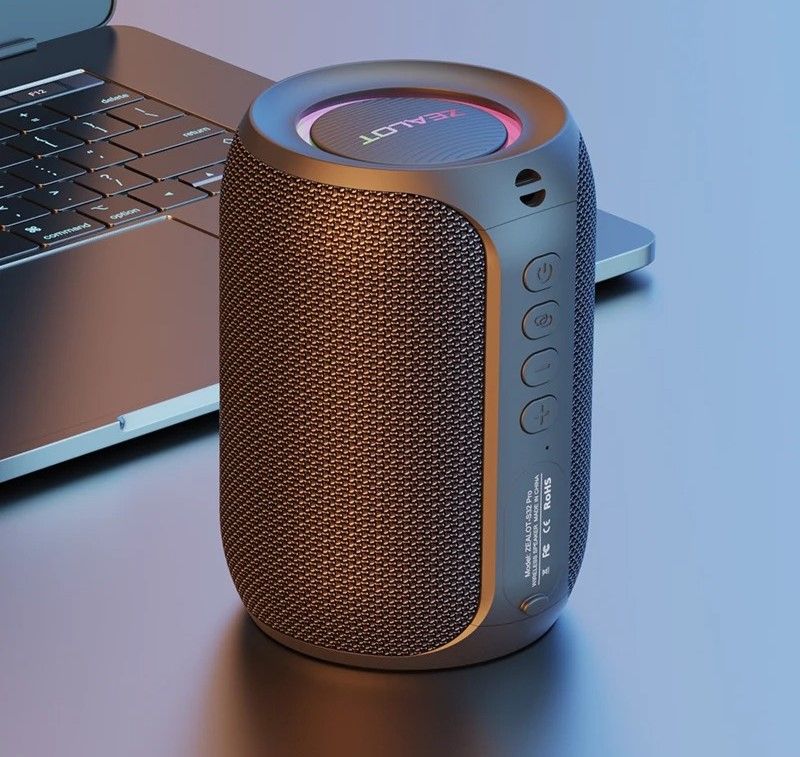 Portable Bluetooth Speaker with LED Light and Deep Bass