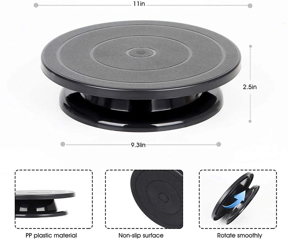 Premium Cake Decorating Kit with Turntable, Spatulas & Icing Smoothers