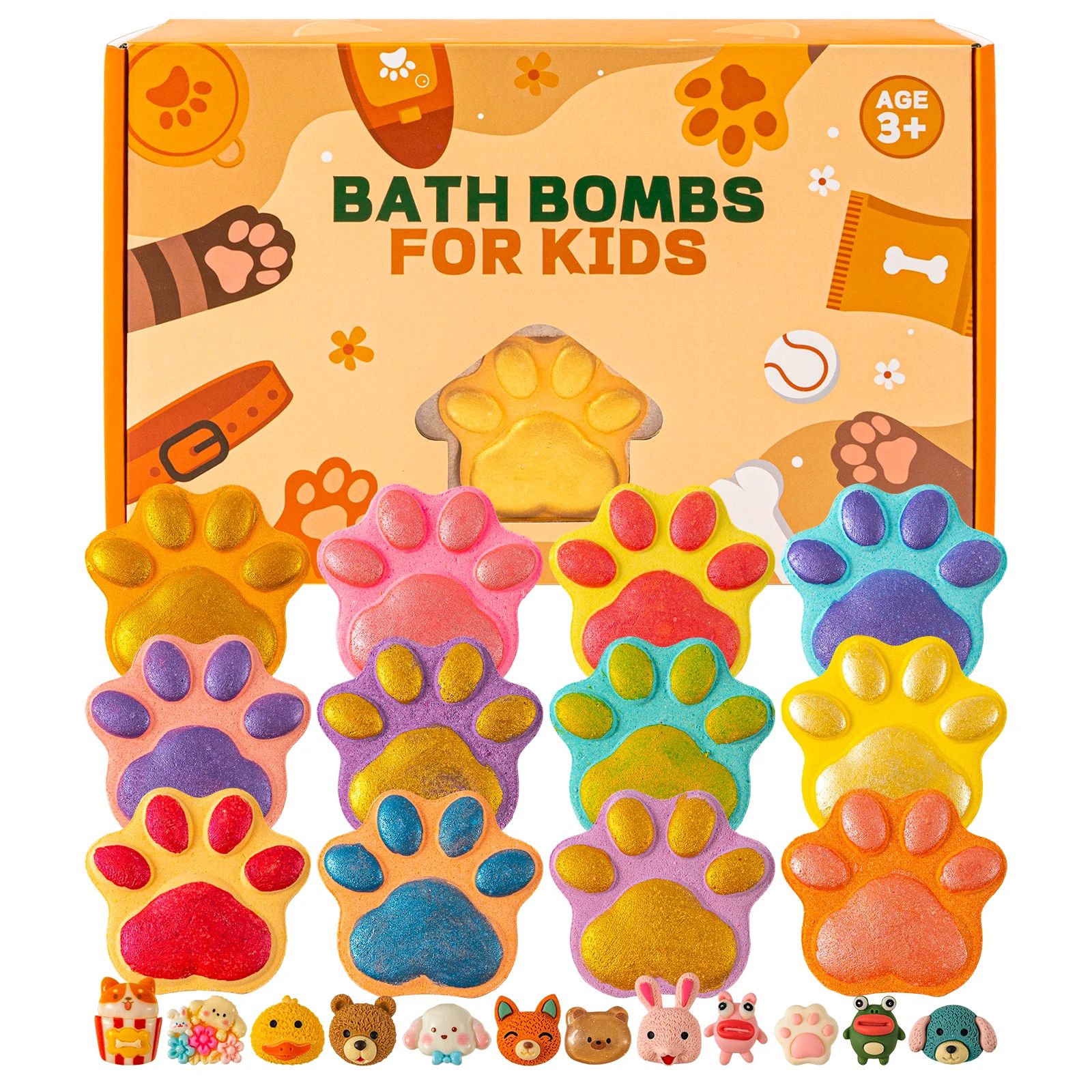 12pcs Paw Patrol Bath Bombs for Kids with Surprise Toys – Bubble Bath Gift Set