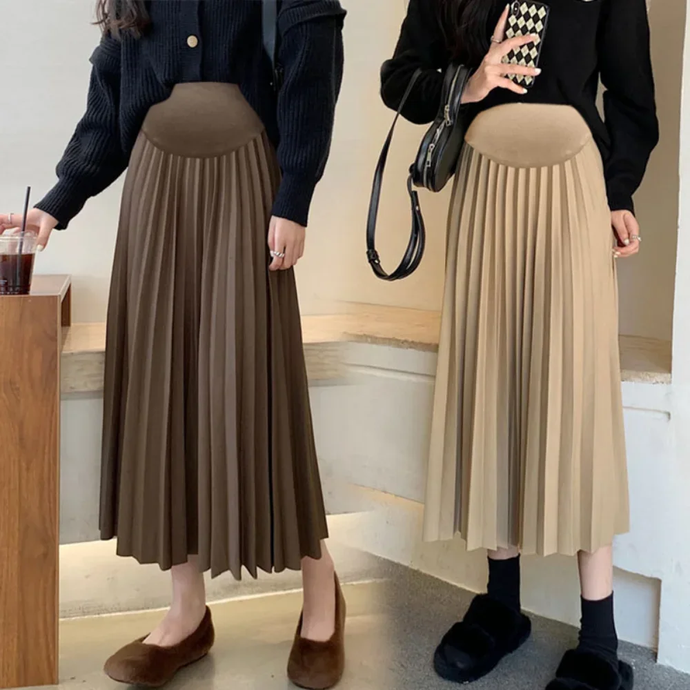 2025 Maternity Skirts with Elastic Waist Belly, Casual Clothes for Pregnant Womens