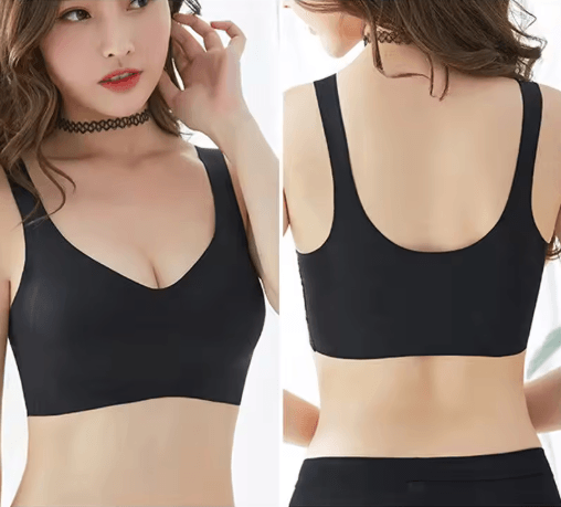 Seamless Ice Silk Wireless Push Up Bra with Removable Pads