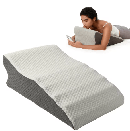 Wedge Shaped Bed Pillow 9 Inch High Support Triangular Pillow for Sleep Reading and Rest