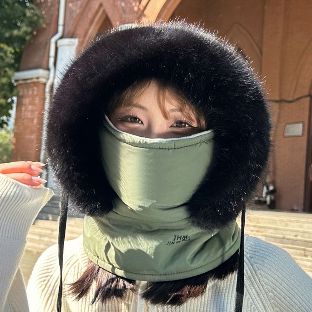 Thickened Beanies Cap Velvet, New Warm Winter Hat, Ear Protection Neck Warmer, Windproof Scarf One-Piece Hat for Cycling