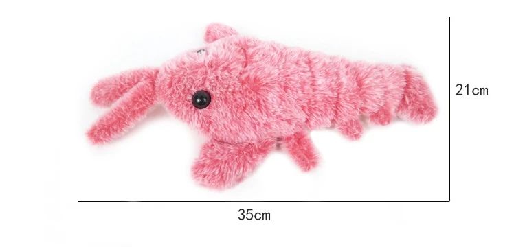 Electric Lobster Cat Toy USB Rechargeable Jumping Shrimp Plush Interactive Pet Toy