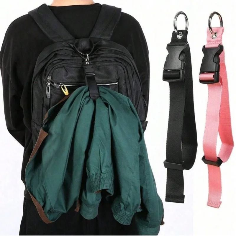 Portable Bag Luggage Strap External Fixed Belt with Release Buckle and Jacket Holder