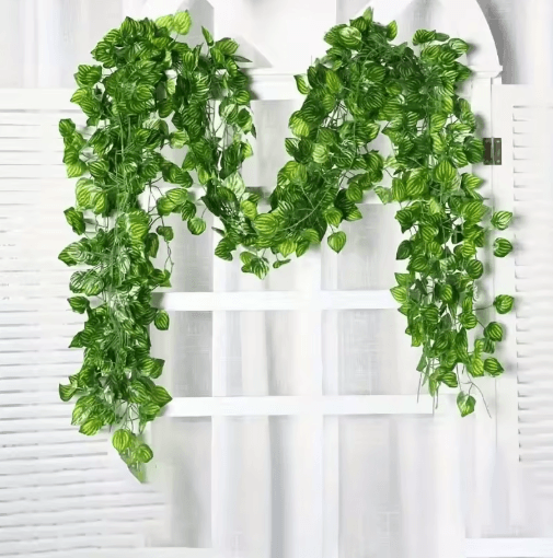 Artificial Ivy Leaf Garland Lush Hanging Vines for Home Kitchen & Wedding Decor