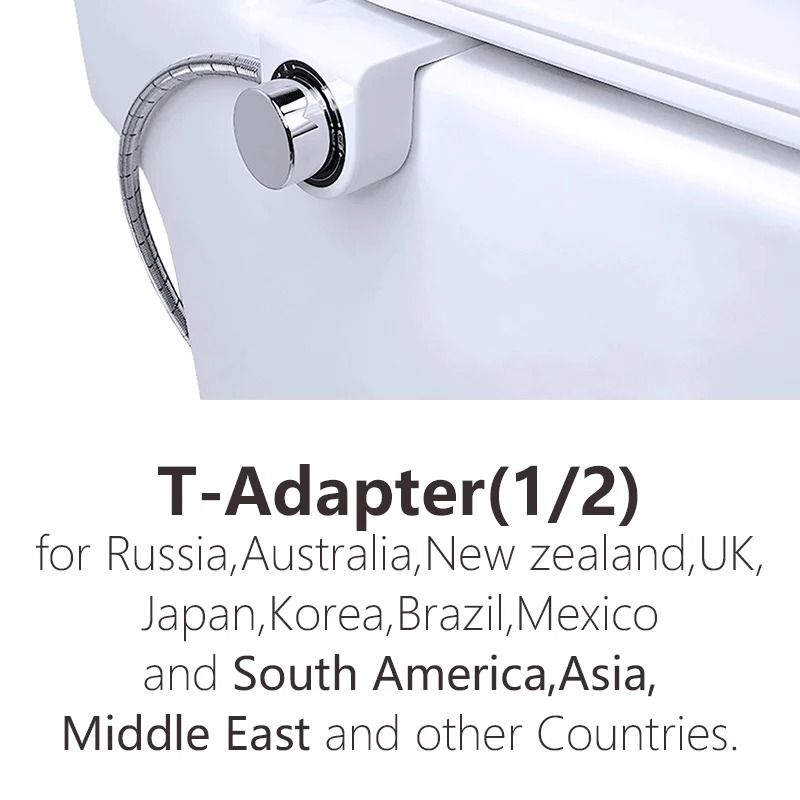 Toilet Bidet Seat Attachment with Dual Nozzles Non Electric Spray