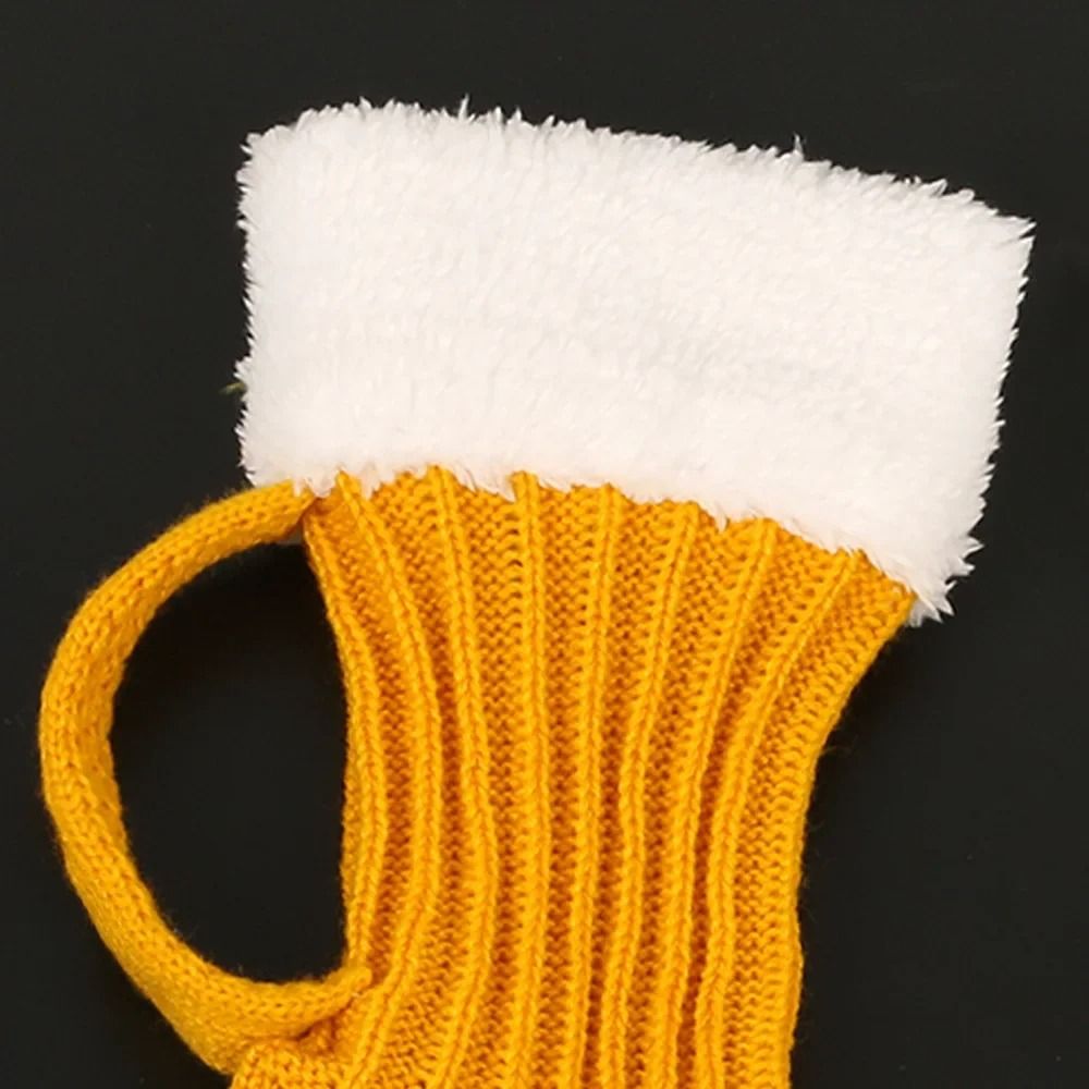 3D Beer Mug Knitted Socks Warm Padded Mid Calf Winter Sleep Socks
