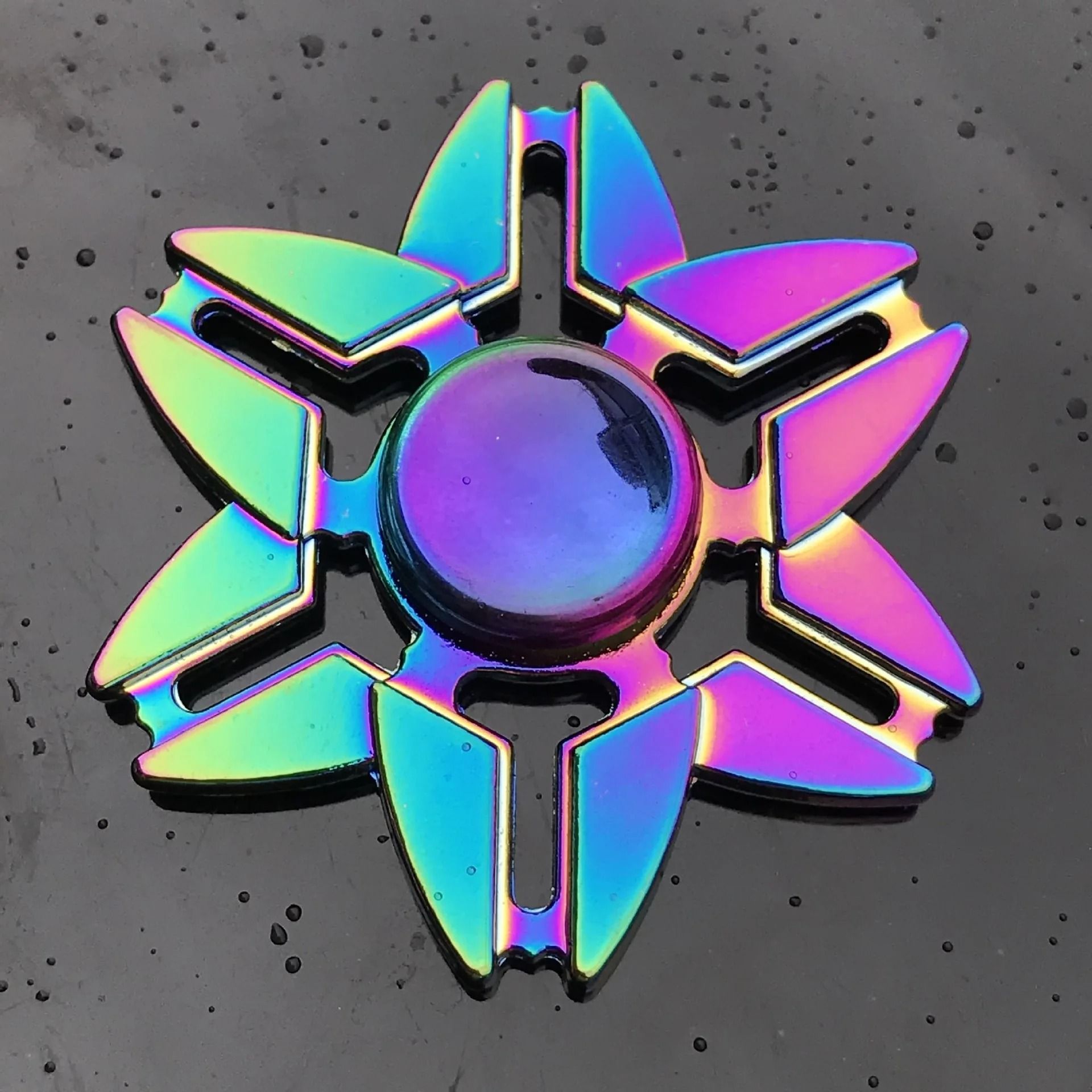 Metal Rainbow Gradient Fidget Spinner with Silent Bearing