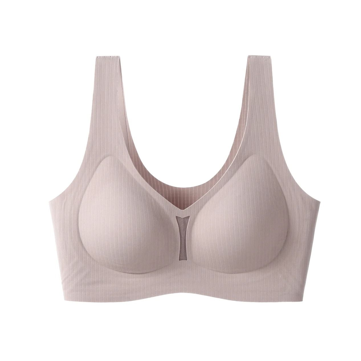 CAITING Nude Seamless Bra One Piece Gathered Wireless