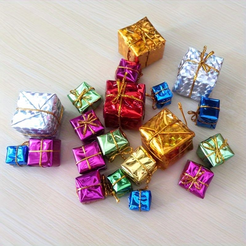 DIY Party Event Supplies, Colorful 3D Gift Boxes for Tree Decoration, Mini Christmas Ornaments