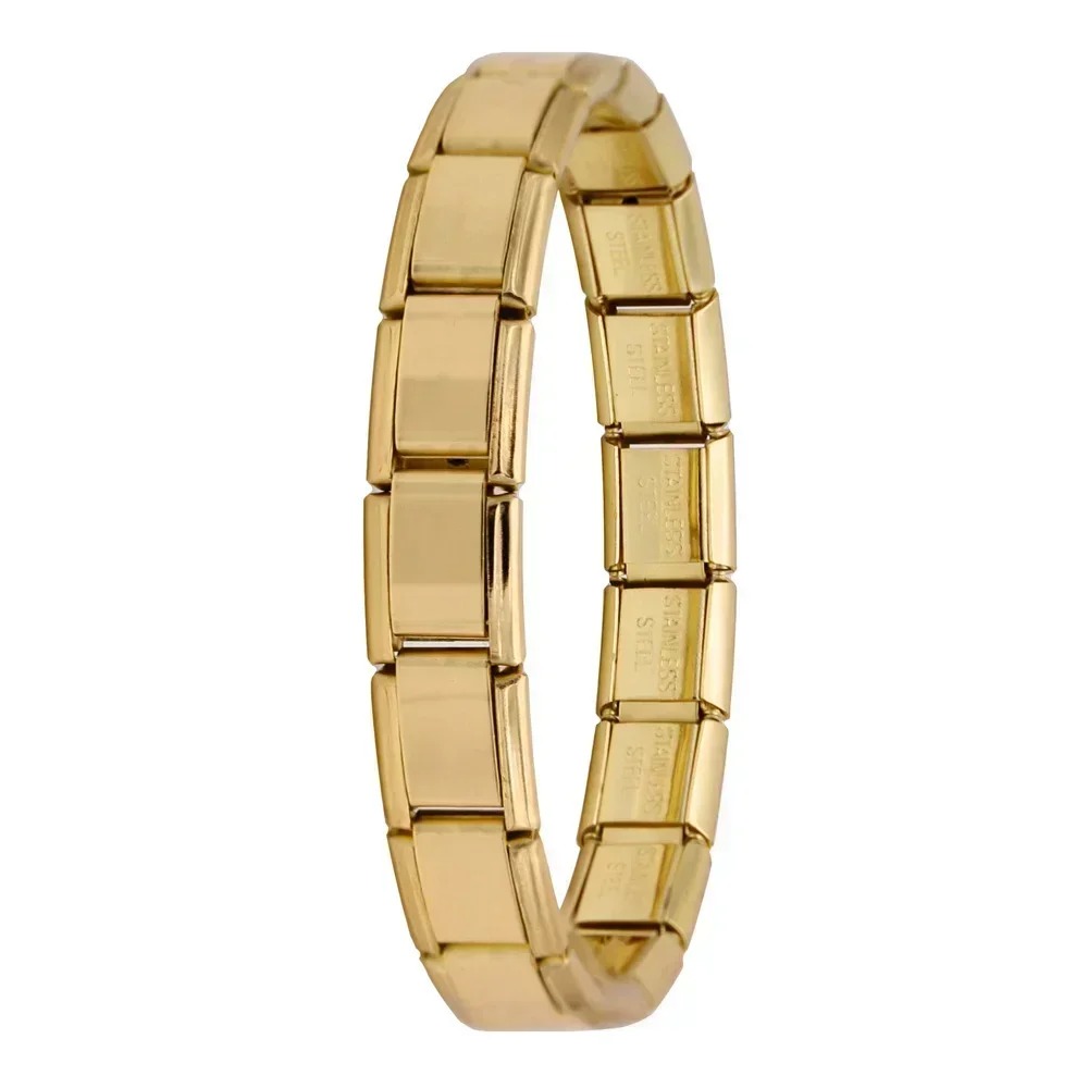 Elegant Women's Stainless Steel Charm Bracelet – 9mm Italian Elastic Bangle