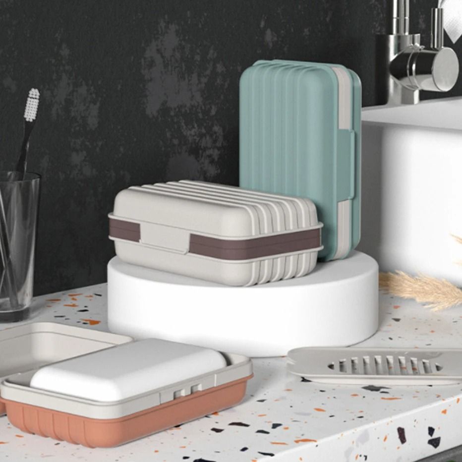 Bathroom Soap Dish with Lid Travel Soap Box Keeps Soap Dry
