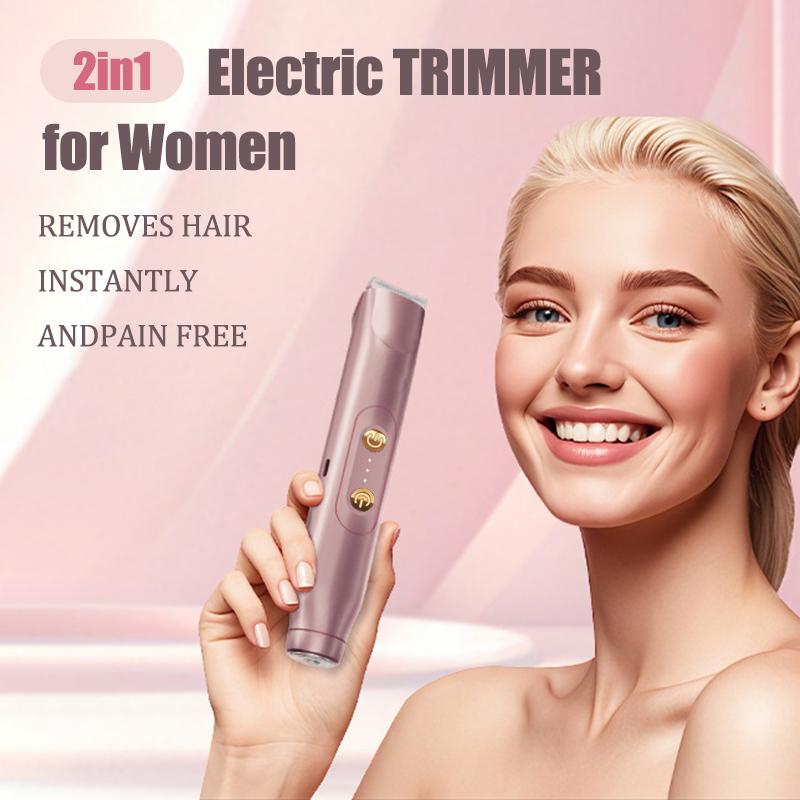 2-in-1 Electric Shaver, Women Body Hair Shaving, Dual Head Design, Private Hair, Armpit and Leg Hair Removal Device