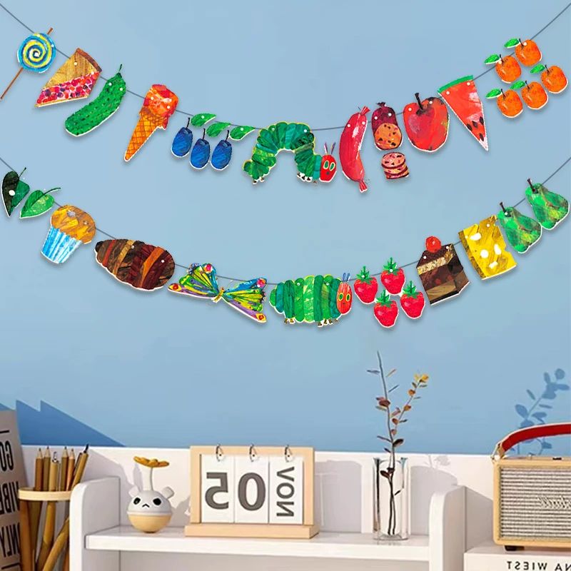 Hungry Caterpillar Classroom Banner Colorful Kids Room Hanging Decor Garland