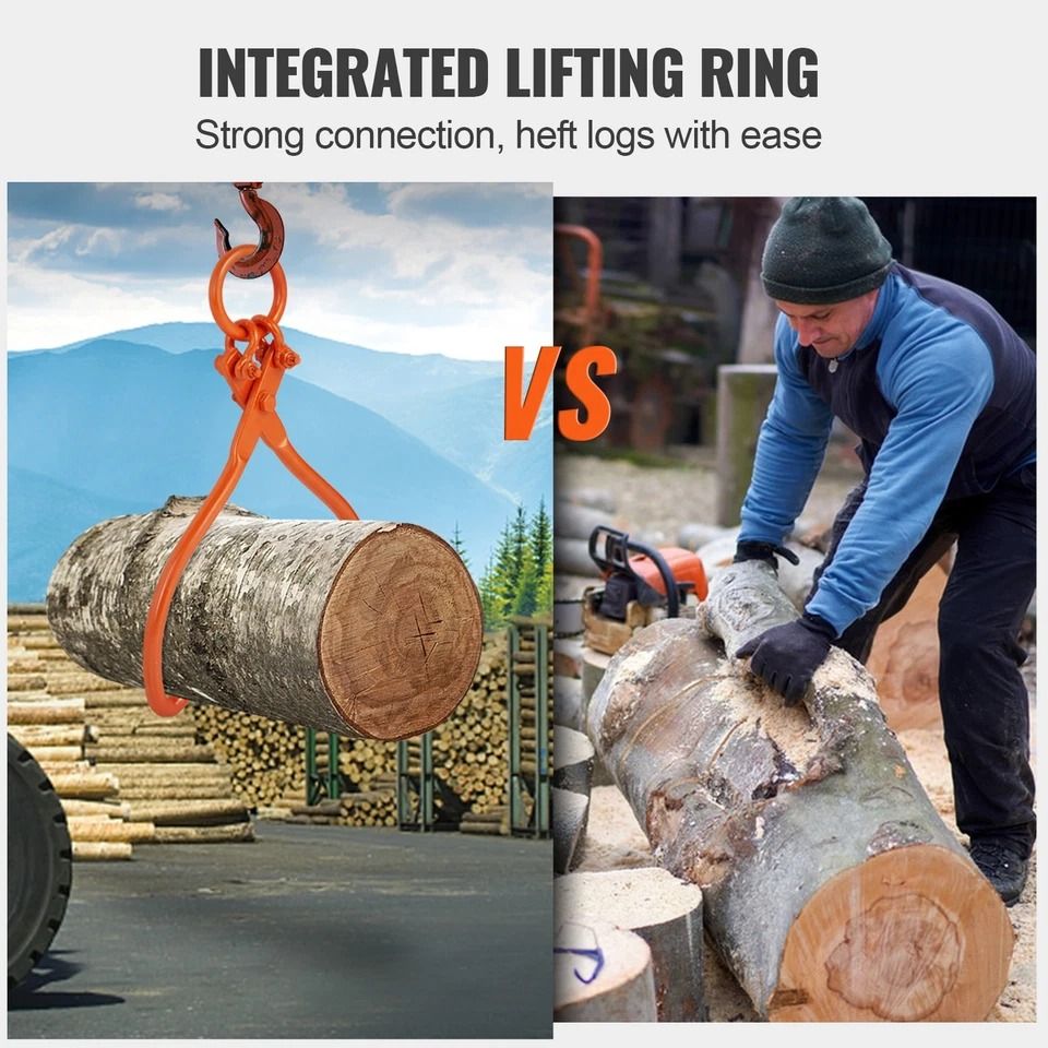Heavy-Duty Log Skidding Tongs Claw Lifting Tool, Capacity, Durable Steel