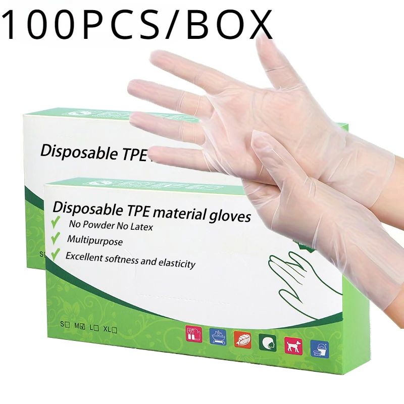 Disposable TPE Gloves – Latex Free, Powder Free, Food-Safe Multi-Use Cleaning Gloves