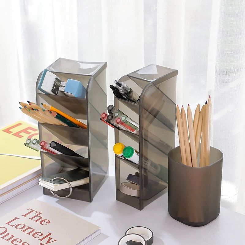 Matte Kawaii Large Capacity Desk Pen And Makeup Holder
