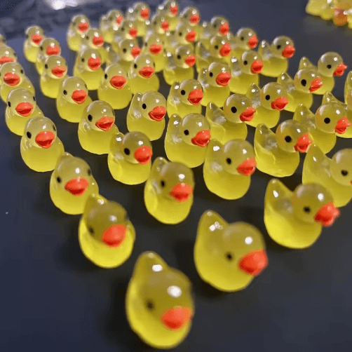 50PCS Glowing Mini Duck Figurines – Resin Fairy Garden Micro Landscape Decor