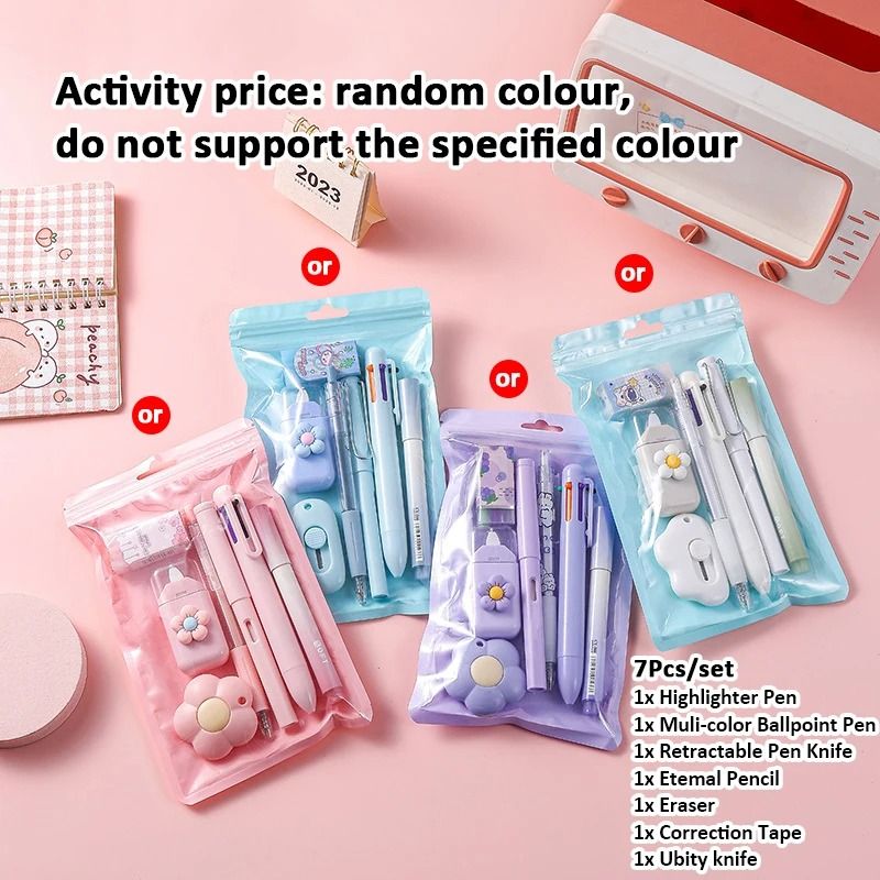 7 in 1 School Stationery Set Complete Student Supplies Gift Kit