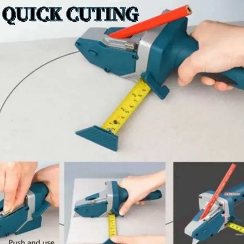 Plasterboard Edger with 5M Tape Measure and Precision Drywall Cutting Carpentry Tool