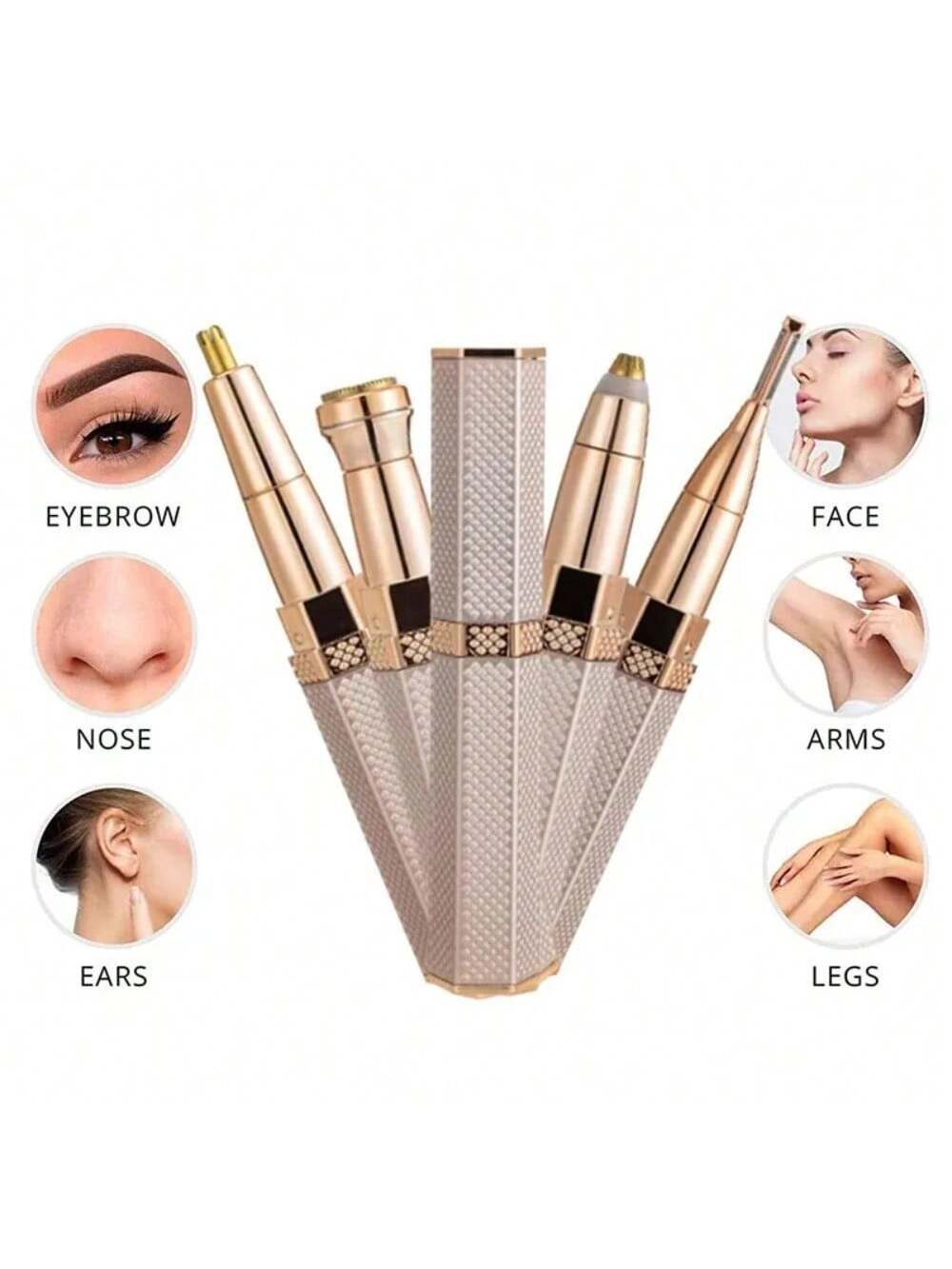 Eyebrow Trimmer Epilator, Electric Hair Removal Shaver for Women, Painless Body and Facial Hair Remover