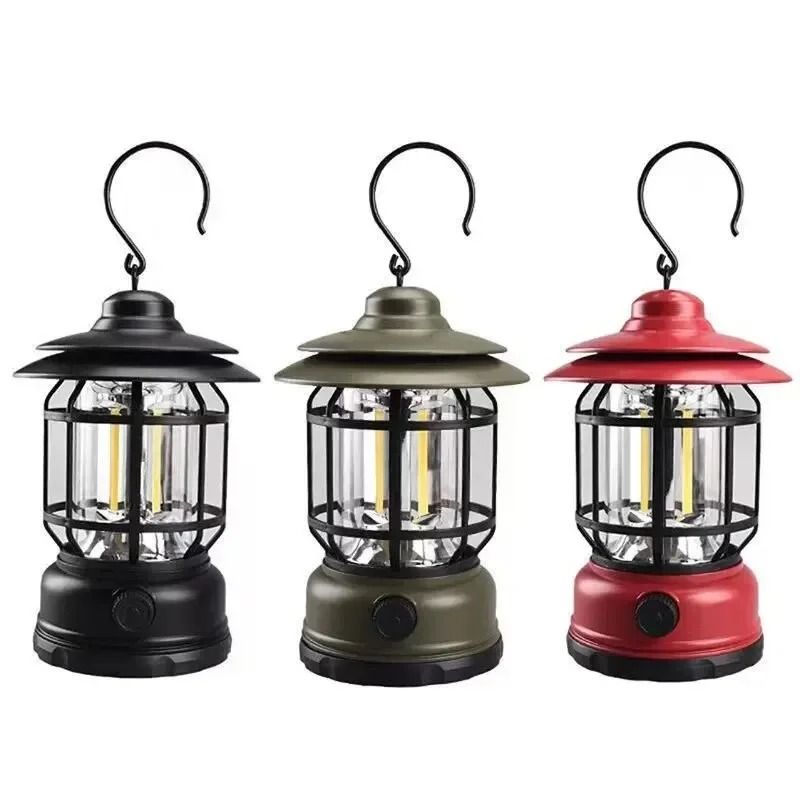 Retro Horse Lantern with Rechargeable LED Multi-Functional Outdoor Lighting