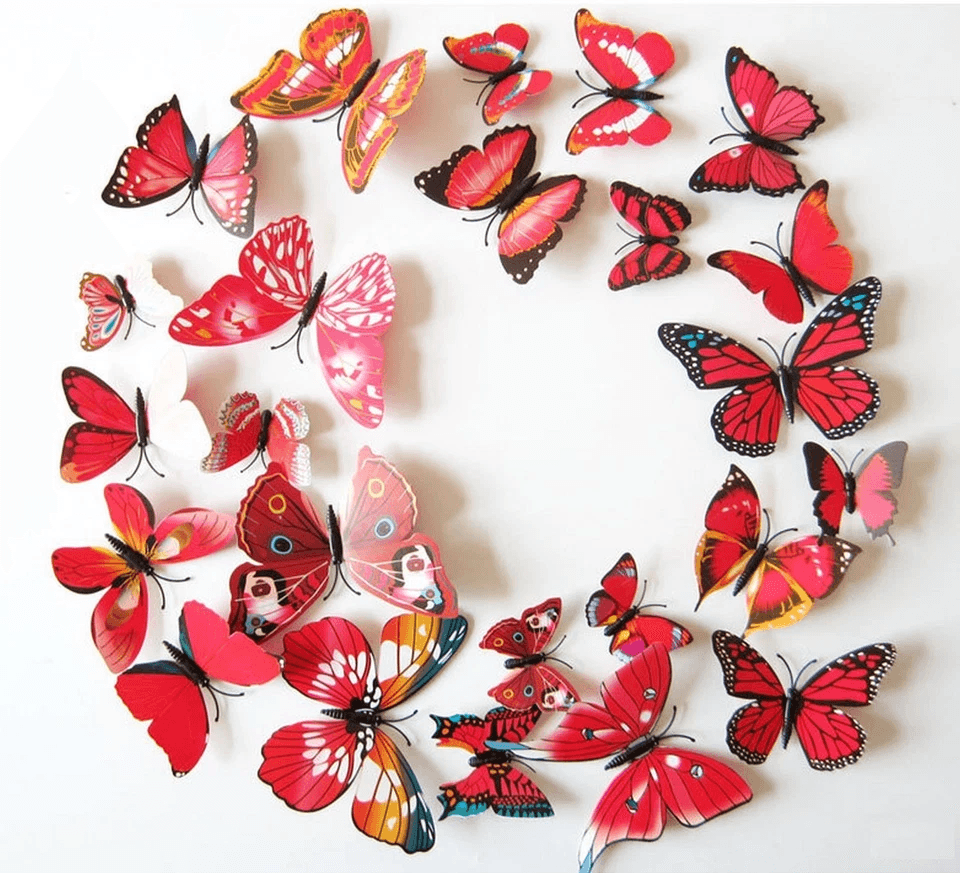 3D Butterfly Wall Stickers & Magnetic Decals Home Room Decor, Magnetic & Peel And Stick Butterfly Decals