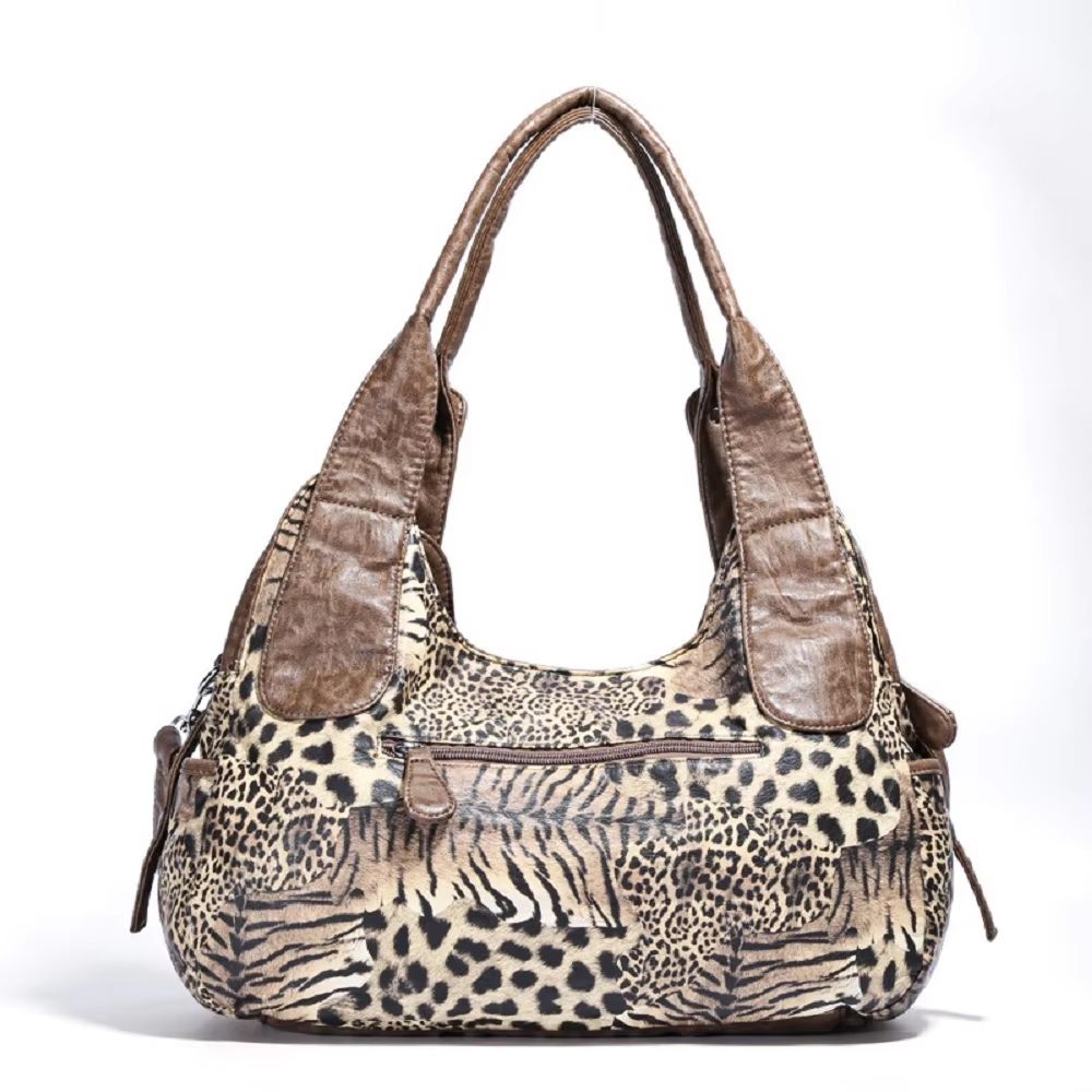 Angelkiss Leopard Print Women's Shoulder Bag Top-Handle Satchel Large Tote Purse
