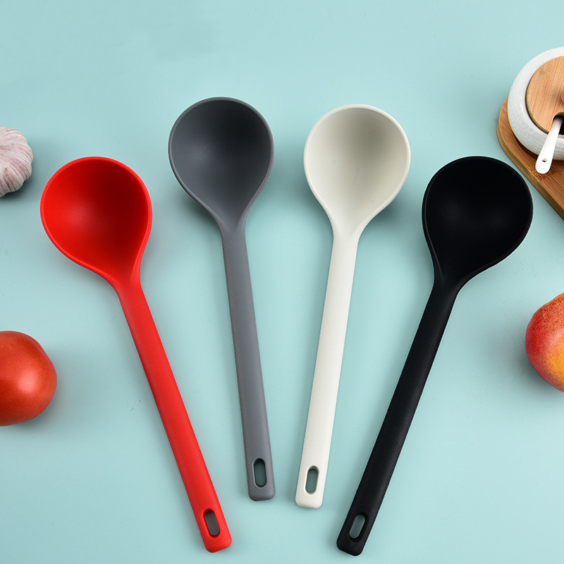 Premium Silicone Soup Ladle Heat Resistant Long Handle Ramen Spoon