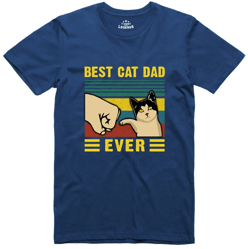 Best Cat Dad Shirt Funny Fathers Day Gift Cat Lover Dad Tee